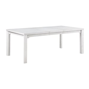 Sunset Trading Dover 60-78-96&quot Rectangular Expandable White Wood Dining Table