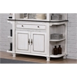 French Chic Sideboard with Storage & Display Shelves Off White/Walnut Brown Wood