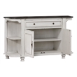 French Chic Sideboard with Storage & Display Shelves Off White/Walnut Brown Wood