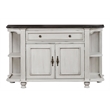 French Chic Sideboard with Storage & Display Shelves Off White/Walnut Brown Wood