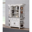 French Chic China Cabinet Hutch w Storage White & Walnut Brown Wood