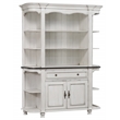 French Chic China Cabinet Hutch w Storage White & Walnut Brown Wood
