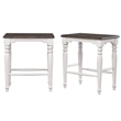 French Chic Expanding Dropleaf Kitchen Island Bar Set 2 Stools White/Brown Wood