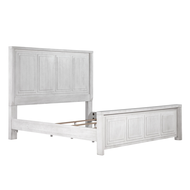 Sunset Trading Dover 5 PC Queen Bedroom Furniture Set in Cerused White Oak Wood