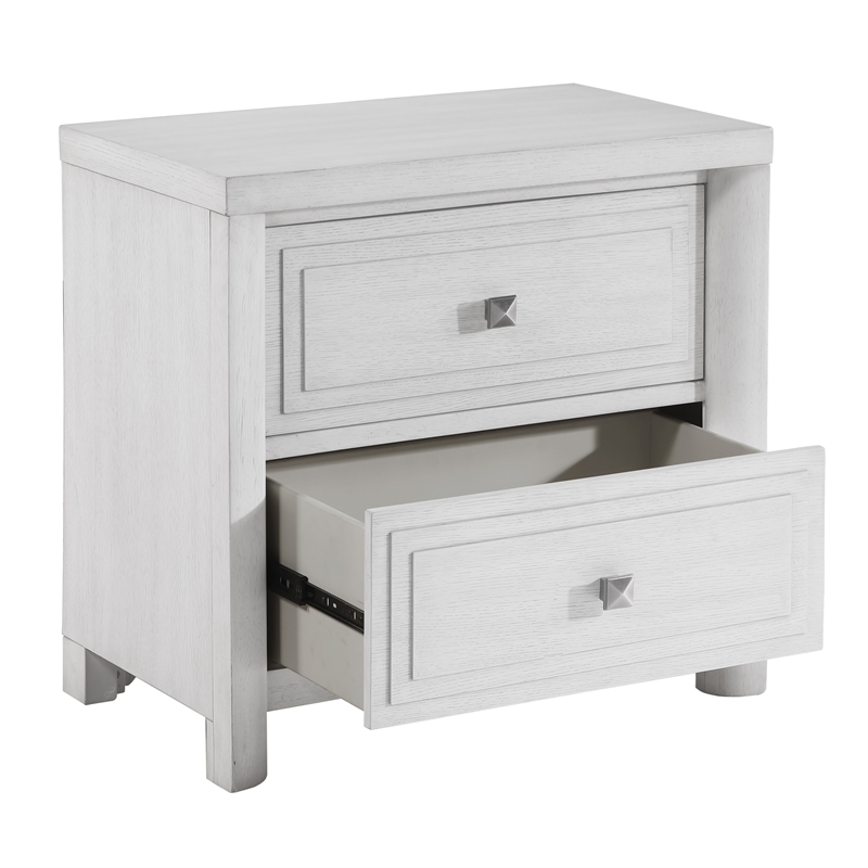 Sunset Trading Dover 5 PC King Bedroom Furniture Set in Cerused White Oak Wood