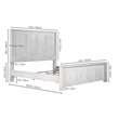 Sunset Trading Dover Queen Size Panel Bed Frame in Cerused White Oak Wood