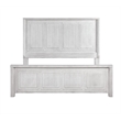 Sunset Trading Dover King Size Panel Bed Frame in Cerused White Oak Wood