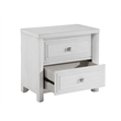 Sunset Trading Dover 2 Drawer Nightstand w USB Charger in Cerused White Oak Wood