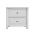 Sunset Trading Dover 2 Drawer Nightstand w USB Charger in Cerused White Oak Wood