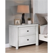Sunset Trading Dover 2 Drawer Nightstand w USB Charger in Cerused White Oak Wood