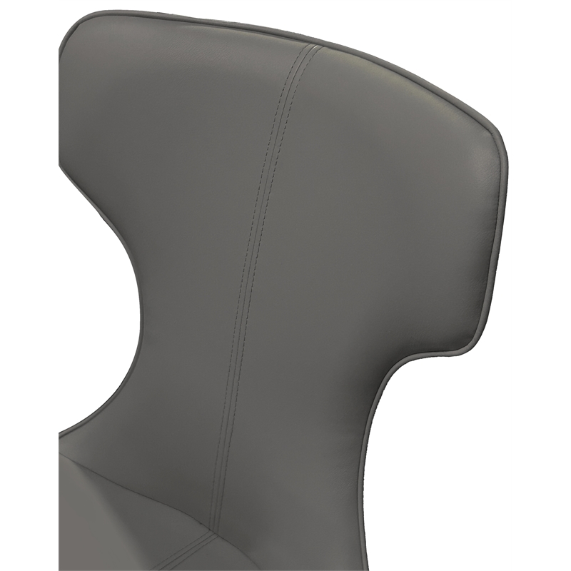 Echo Faux Leather Dark Gray Dining Chairs Black Legs Set of 4 Kitchen Sidechairs