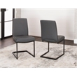 Rhea Dark Gray Faux Leather Cantilever Dining Chairs Set of 2 Kitchen Sidechairs