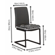 Rhea Dark Gray Faux Leather Cantilever Dining Chairs Set of 2 Kitchen Sidechairs