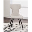 Echo Faux Leather Cream White & Black Dining Chairs Set of 4 Kitchen Sidechairs