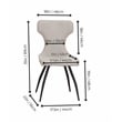 Echo Faux Leather Cream White & Black Dining Chairs Set of 4 Kitchen Sidechairs
