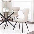 Echo Faux Leather Cream White & Black Dining Chairs Set of 4 Kitchen Sidechairs