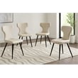Echo Faux Leather Cream White & Black Dining Chairs Set of 4 Kitchen Sidechairs