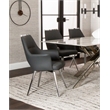 Sunset Trading Atlas Swivel Dining Armchair Dark Gray Faux Leather w Chrome Legs