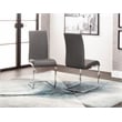 Mist Dark Gray Faux Leather Chrome Cantilever Dining Chairs Set of 2 Sidechairs