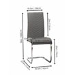 Mist Dark Gray Faux Leather Chrome Cantilever Dining Chairs Set of 2 Sidechairs