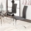 Mist Dark Gray Faux Leather Chrome Cantilever Dining Chairs Set of 2 Sidechairs