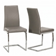 Sela Taupe Beige Faux Leather Padded Dining Chairs Set of 2 Kitchen Side Chairs