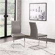 Sela Taupe Beige Faux Leather Padded Dining Chairs Set of 2 Kitchen Side Chairs