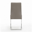 Sela Taupe Beige Faux Leather Padded Dining Chairs Set of 2 Kitchen Side Chairs