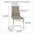 Sela Taupe Beige Faux Leather Padded Dining Chairs Set of 2 Kitchen Side Chairs