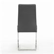 Sela Gray Faux Leather Padded Dining Chairs Chrome Cantilever Base Set of 2
