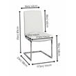 Delta Light Gray Faux Leather Chrome Cantilever Dining Chair Set of 2 Sidechairs