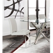 Delta Light Gray Faux Leather Chrome Cantilever Dining Chair Set of 2 Sidechairs