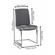 Delta Dark Gray Faux Leather Chrome Cantilever Dining Chairs Set of 2 Sidechairs