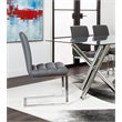 Delta Dark Gray Faux Leather Chrome Cantilever Dining Chairs Set of 2 Sidechairs