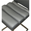 Delta Dark Gray Faux Leather Chrome Cantilever Dining Chairs Set of 2 Sidechairs