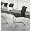 Sunset Trading Delta Black Faux Leather Chrome Cantilever Dining Chairs Set of 2