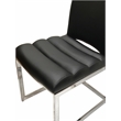 Sunset Trading Delta Black Faux Leather Chrome Cantilever Dining Chairs Set of 2