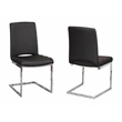 Sunset Trading Delta Black Faux Leather Chrome Cantilever Dining Chairs Set of 2