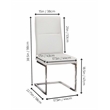 Opal Light Gray Faux Leather Chrome Cantilever Dining Chairs Set of 2 Sidechairs