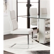 Opal Light Gray Faux Leather Chrome Cantilever Dining Chairs Set of 2 Sidechairs