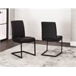 Rhea Black Faux Leather Cantilever Dining Chairs Set of 2 Kitchen Sidechairs