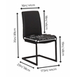Rhea Black Faux Leather Cantilever Dining Chairs Set of 2 Kitchen Sidechairs