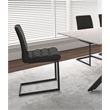 Rhea Black Faux Leather Cantilever Dining Chairs Set of 2 Kitchen Sidechairs
