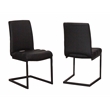 Rhea Black Faux Leather Cantilever Dining Chairs Set of 2 Kitchen Sidechairs