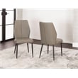 Mara Faux Leather Brown Dining Chairs w Black Legs Set of 2 Kitchen Sidechairs