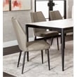Mara Faux Leather Brown Dining Chairs w Black Legs Set of 2 Kitchen Sidechairs