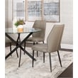 Mara Faux Leather Brown Dining Chairs w Black Legs Set of 2 Kitchen Sidechairs