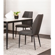 Mara Faux Leather Dark Gray Dining Chairs Black Legs Set of 2 Kitchen Sidechairs
