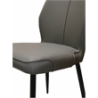 Mara Faux Leather Dark Gray Dining Chairs Black Legs Set of 2 Kitchen Sidechairs