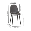Leda Faux Leather Charcoal Gray Dining Chairs Black Legs Set of 2